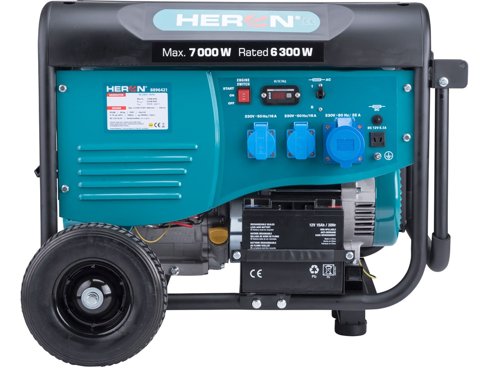 Heron max 6800 VA, 230V, önindítós benzinmotoros áramfejlesztő