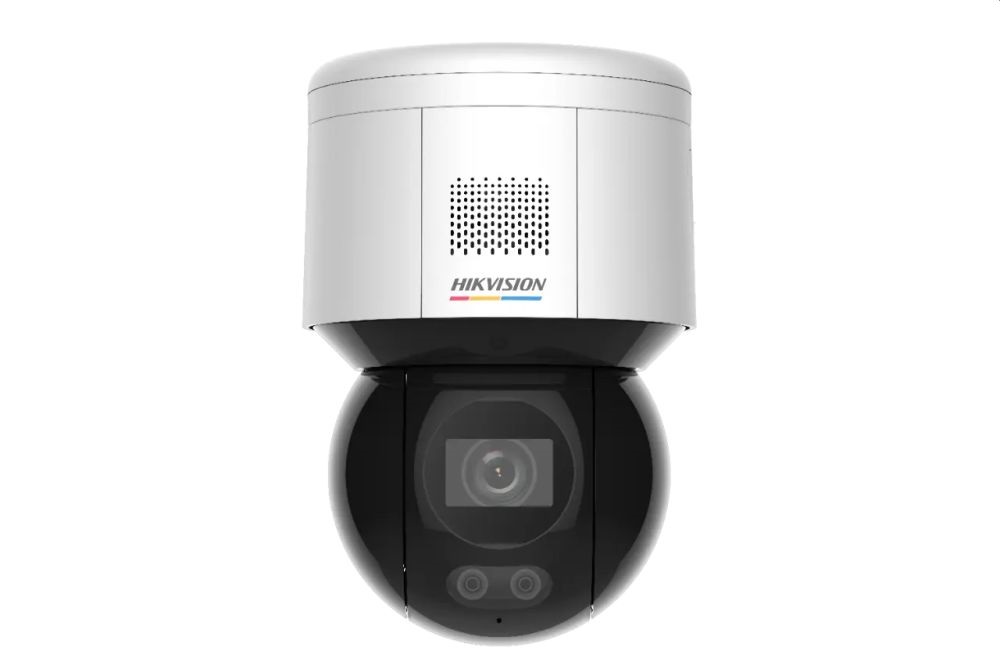 Hikvision DS-2DE3A400BW-DE(F1)(T5) 4 MP ColorVu AcuSense, láthatófény, villogó fény/hangriasztás, mini IP PT dómkamera