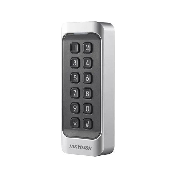 Hikvision DS-K1107AMK kártyaolvasó 13.56 MHz (Mifare), RS485 és Wiegand kimenet, kültéri, billentyűzettel
