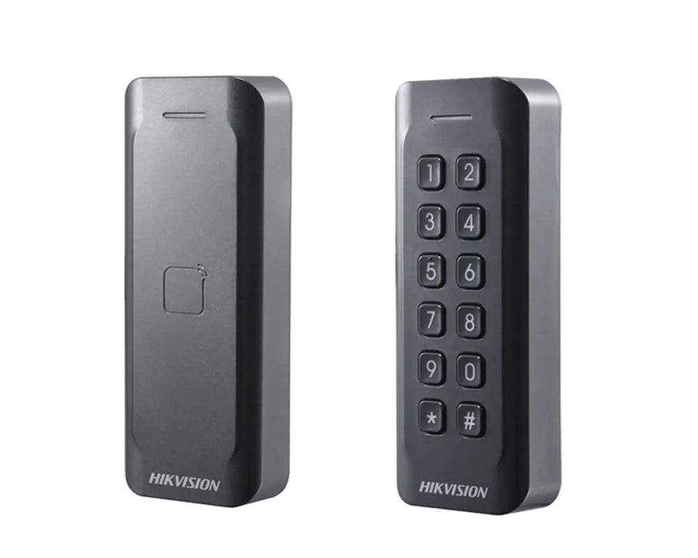 Hikvision DS-K1802MK kártyaolvasó 13,56 MHz, Wiegand kimenet, kültéri, billentyűzettel