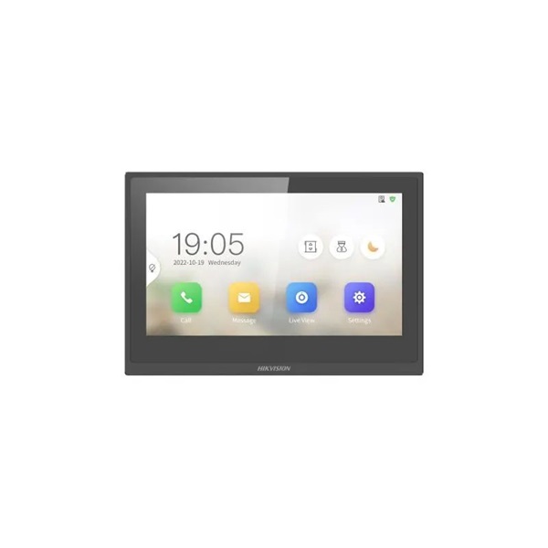 Hikvision DS-KH6351-TE1 7" TFT érintőkijelző, 1024x600 felbontás, fém kerettel, IP video-kaputelefon beltéri egység