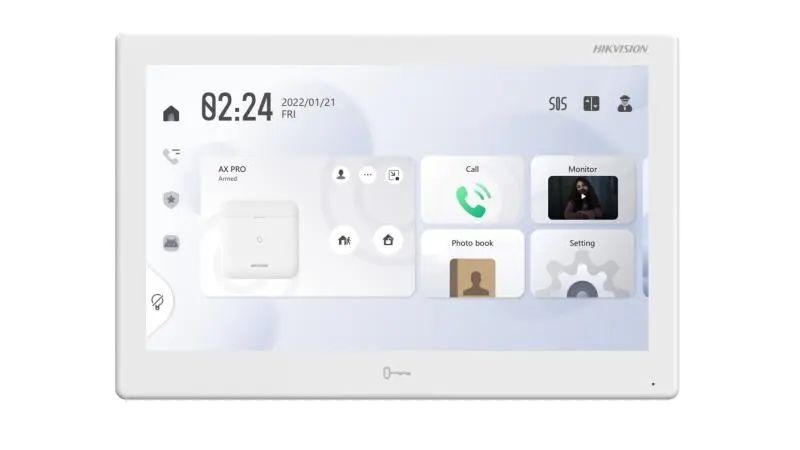 Hikvision DS-KH9510-WTE1 10" LCD kijelző, 1024x600 felbontás, WiFi, 12VDC/PoE, Android IP kaputelefon beltéri egység