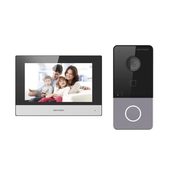 Hikvision DS-KIS603-P Egylakásos IP video-kaputelefon szett, DS-KV6113-WPE1(C) + DS-KH6320-WTE1 + 2 db tápegység