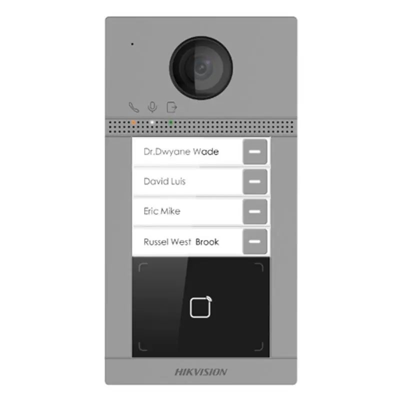 Hikvision DS-KV8413-WME1 (2MP, kültéri egység, 4 lakásos, IP65, IR, I/O, wifi, Mifare kártyaolvasó) IP kaputelefon