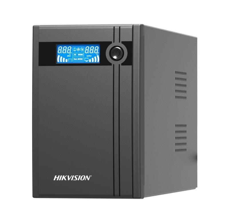 Hikvision DS-UPS2000/GER 2000 VA/1200 W, LCD kijelző, 12V/9Ah 2 db akkumulátor, 4db Schuko(DIN) Szünetmentes tápegység