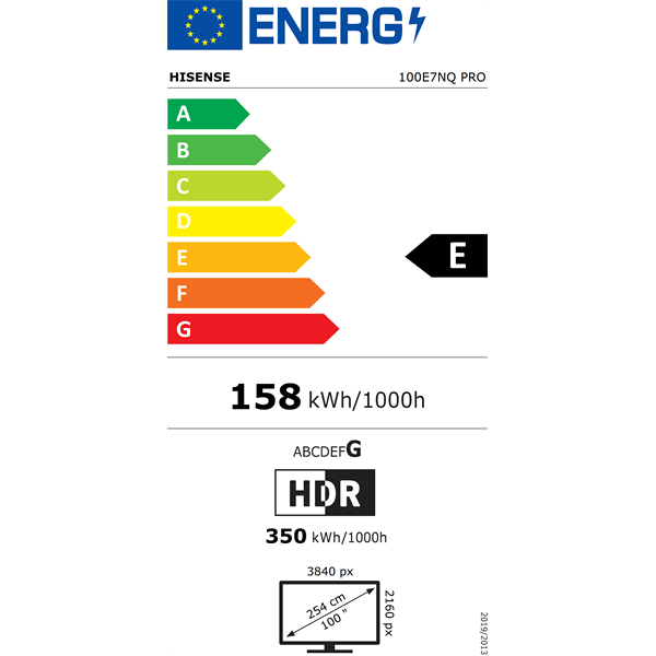 Hisense 100" 100E7NQPRO 4K UHD SmartQLED TV (Újracsomagolt)