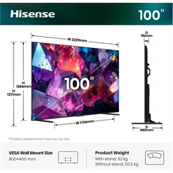 Hisense 100" 100E7S PRO 4K UHD Smart QLED TV