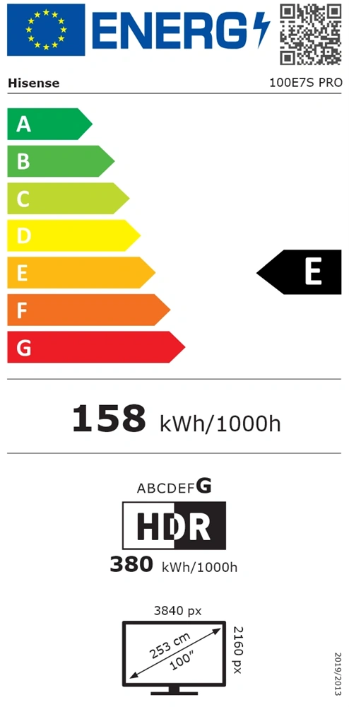 Hisense 100" 100E7S PRO 4K UHD Smart QLED TV