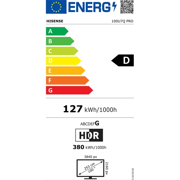 Hisense 100" 100U7QPRO 4K UHD Smart MiniLED ULED TV