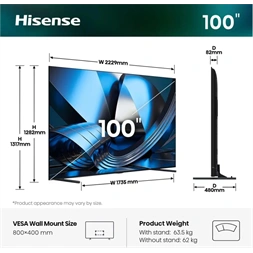 Hisense 100" 100U7SE UHD Smart MiniLED TV