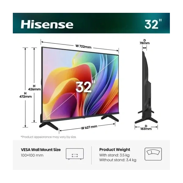 Hisense 32" 32A4S HD Smart LED TV