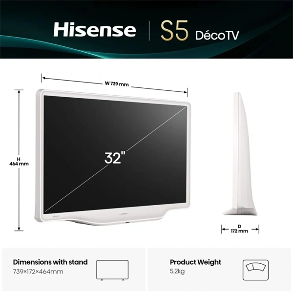 Hisense 32" 32S5Q FHD LifeStyle QLED TV