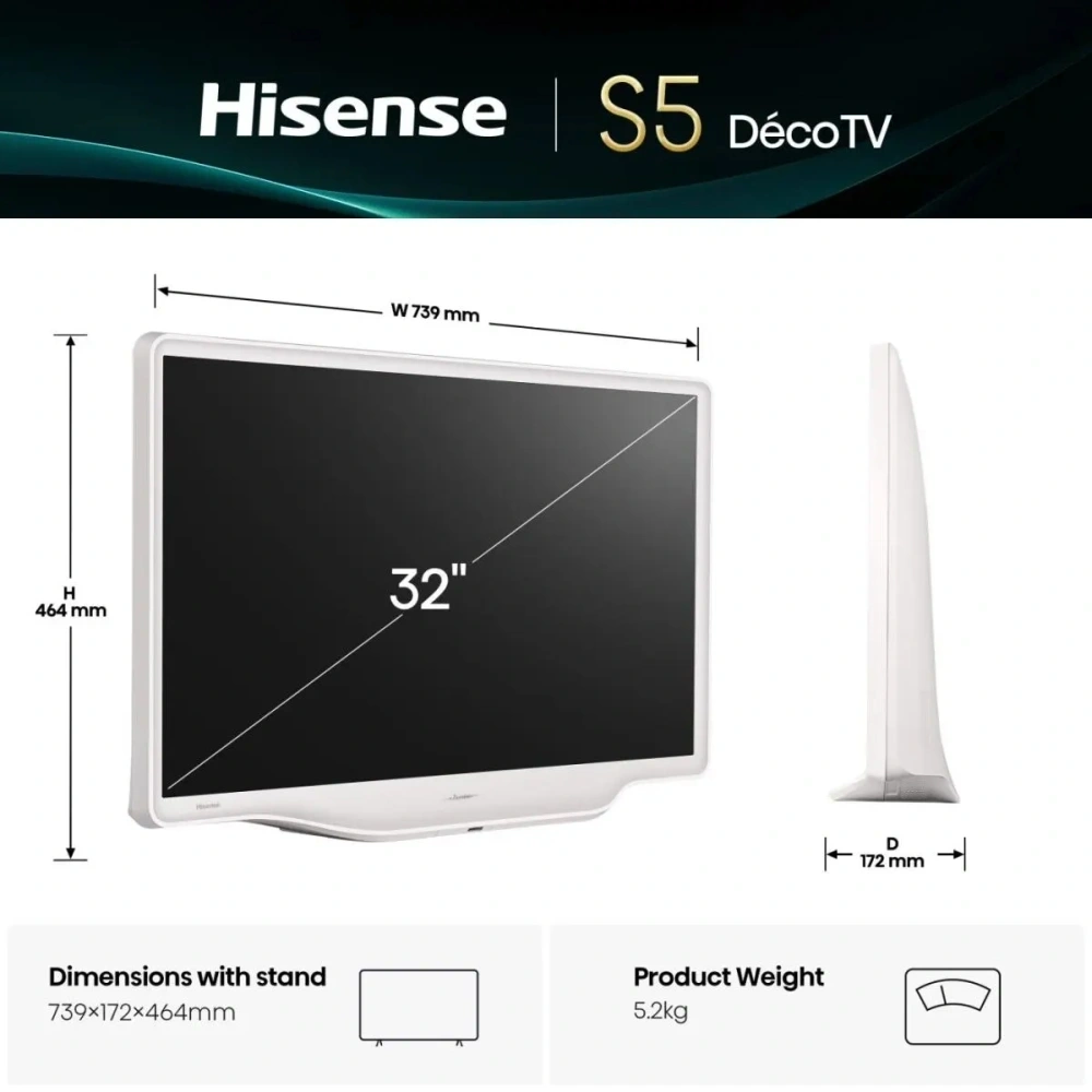 Hisense 32" 32S5Q FHD LifeStyle QLED TV