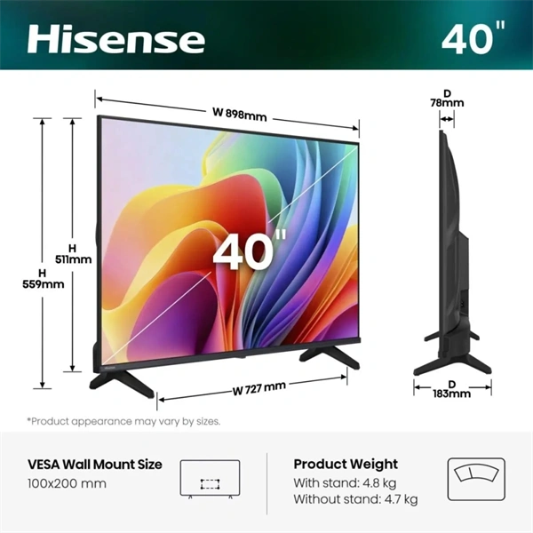 Hisense 40" 40A4S FHD Smart LED TV