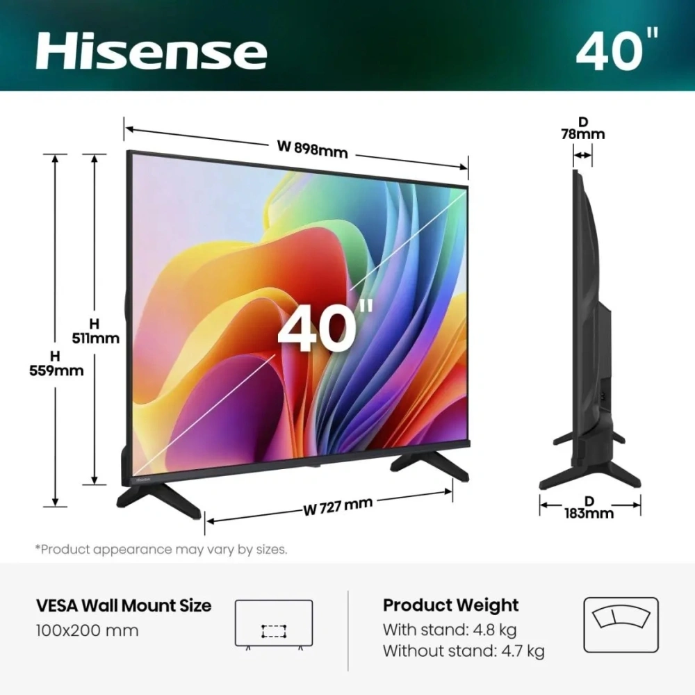 Hisense 40" 40A4S FHD Smart LED TV