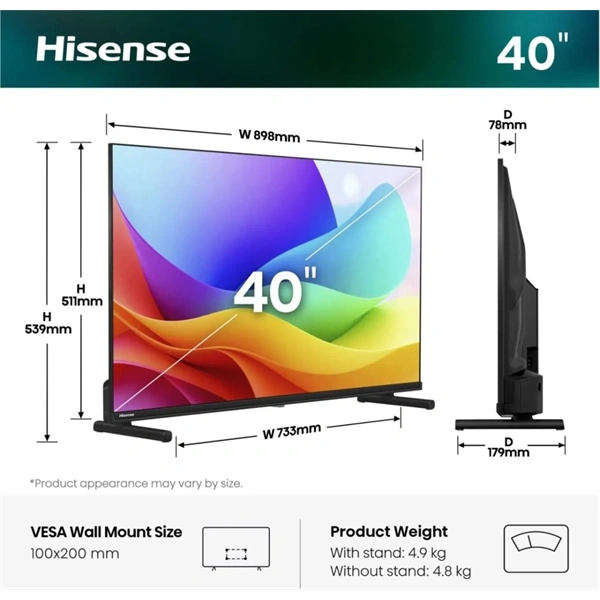 Hisense 40" 40A5S FHD Smart QLED TV