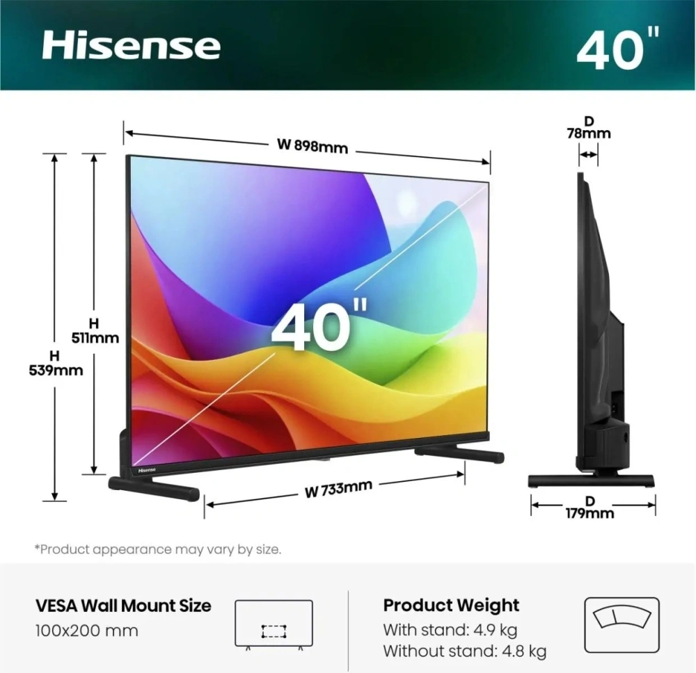 Hisense 40" 40A5S FHD Smart QLED TV