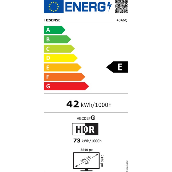 Hisense 43" 43A6Q 4K UHD Smart LED TV (Újracsomagolt)
