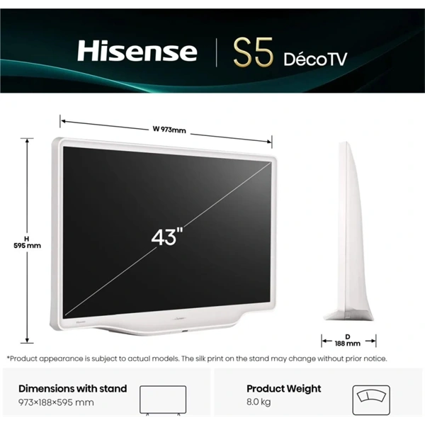 Hisense 43" 43S5Q FHD LifeStyle QLED TV