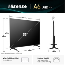 Hisense 55" 55A6Q 4K UHD Smart LED TV (Újracsomagolt)