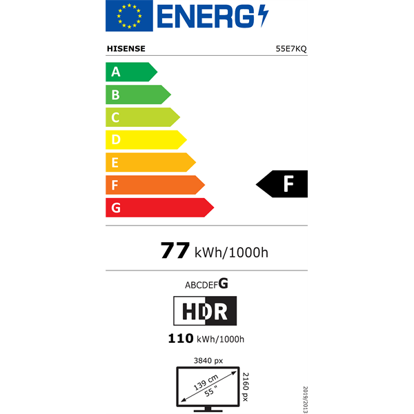 Hisense 55" 55E7KQ 4K UHD Smart QLED TV (Újracsomagolt)