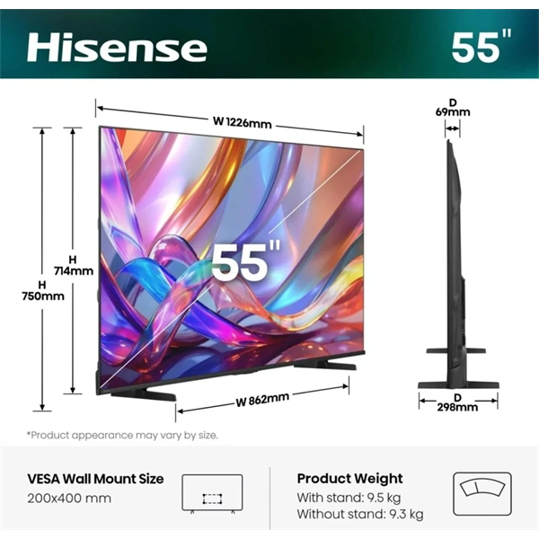 Hisense 55" 55E7S 4K UHD Smart QLED TV