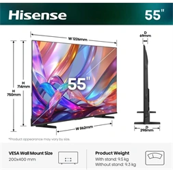 Hisense 55" 55E7S 4K UHD Smart QLED TV