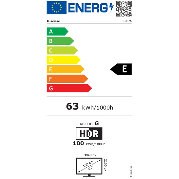 Hisense 55" 55E7S 4K UHD Smart QLED TV
