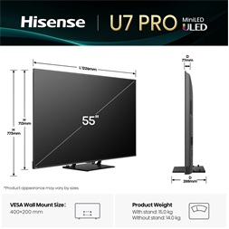 Hisense 55" 55U7QPRO 4K UHD Smart MiniLED ULED TV
