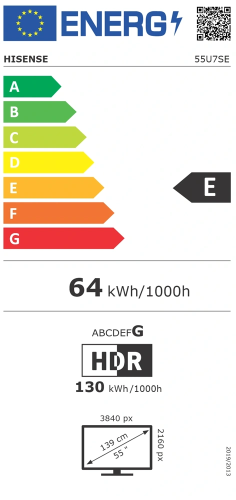 Hisense 55" 55U7SE 4K UHD Smart MiniLED TV