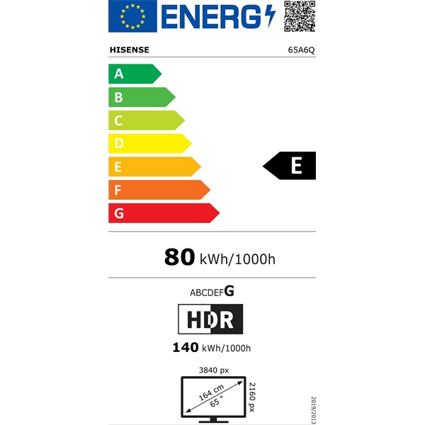 Hisense 65" 65A6Q 4K UHD Smart LED TV (Újracsomagolt)