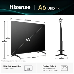 Hisense 65" 65A6Q 4K UHD Smart LED TV (Újszerű)