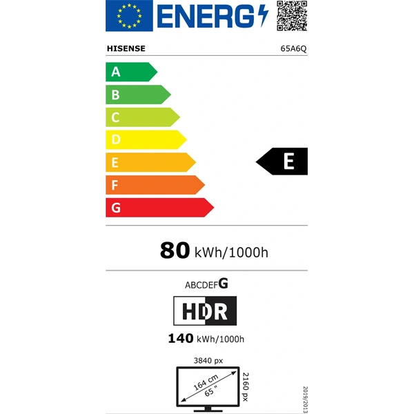 Hisense 65" 65A6Q 4K UHD Smart LED TV (Újszerű)