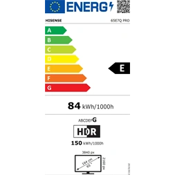 Hisense 65" 65E7QPRO 4K UHD Smart Gamer QLED TV (Újracsomagolt)