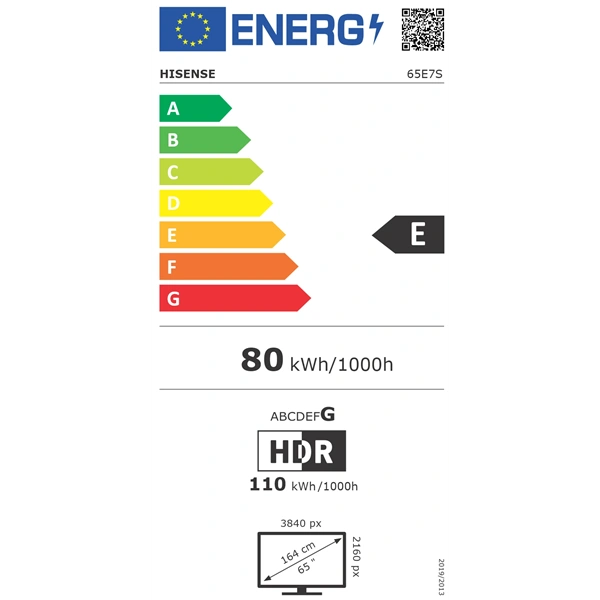 Hisense 65" 65E7S 4K UHD Smart QLED TV