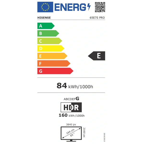 Hisense 65" 65E7S PRO 4K UHD Smart QLED TV