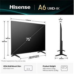 Hisense 75" 75A6Q 4K UHD Smart LED TV