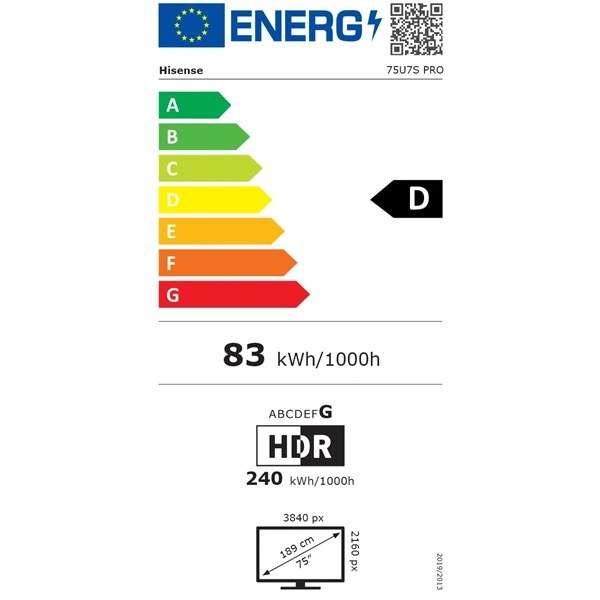 Hisense 75" 75U7S PRO 4K UHD Smart MiniLED TV