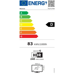 Hisense 75" 75U7S PRO 4K UHD Smart MiniLED TV