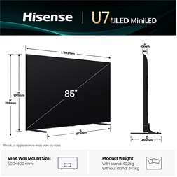 Hisense 85" 85U7Q 4K UHD Smart MiniLED ULED TV