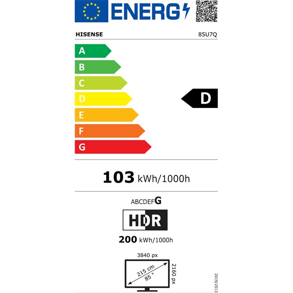 Hisense 85" 85U7Q 4K UHD Smart MiniLED ULED TV