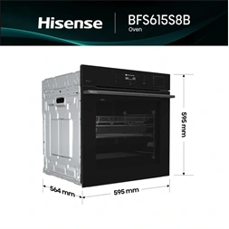 Hisense BFS615S8B fekete, beépíthető, multifunkciós, 60 cm, sütő