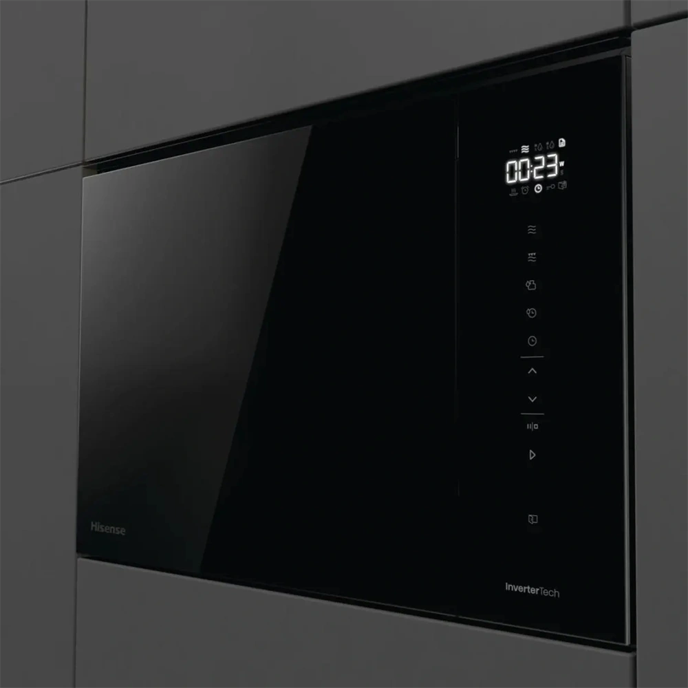 Hisense BIM325GI63DBG fekete, beépíthető, 25 l, mikrohullámú sütő