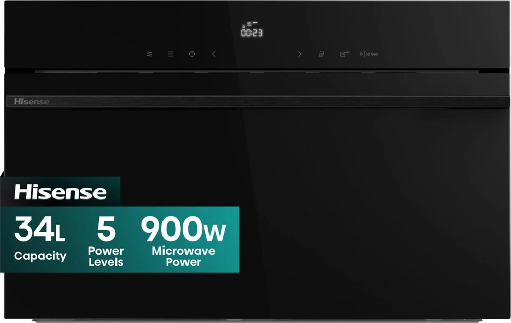 Hisense BIM334G64DBG8 fekete, beépíthető, 34 l, mikrohullámú sütő