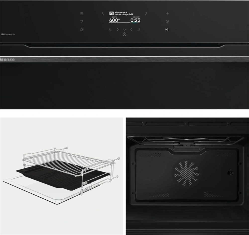Hisense BIM406A8B fekete, beépíthető, kompakt, 45 cm, mikrohullámú sütő