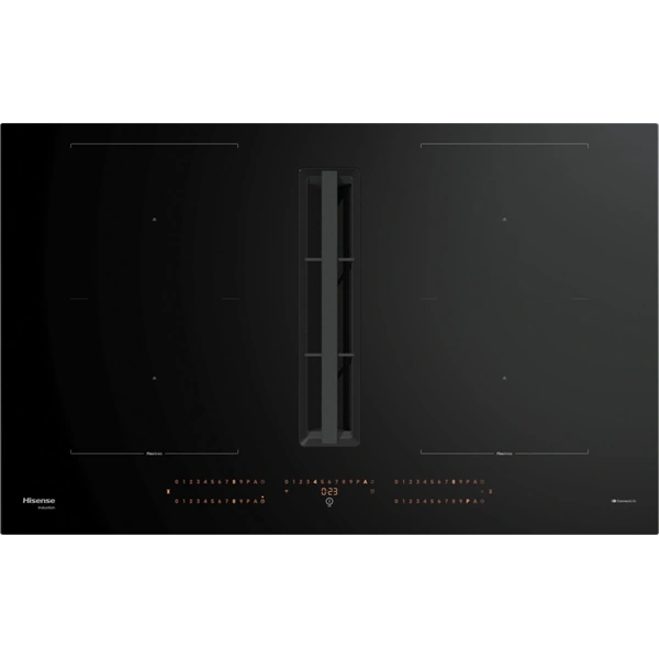 Hisense HEH8443BSCWF1 fekete, beépíthető, indukciós, 4 főzőzóna, elszívóval, főzőlap