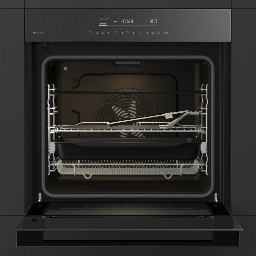 Hisense HO66MB PizzaChef fekete, beépíthető, légkeveréses sütő