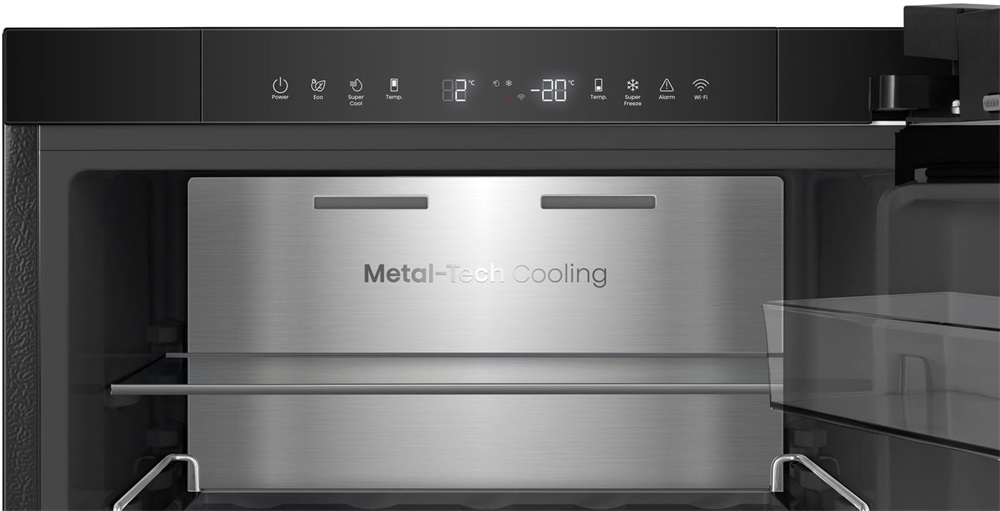 Hisense RB5K330GSFD fekete, alulfagyasztós, Hűtő:215L, Fagyasztó:115L, Total No frost hűtőszekrény