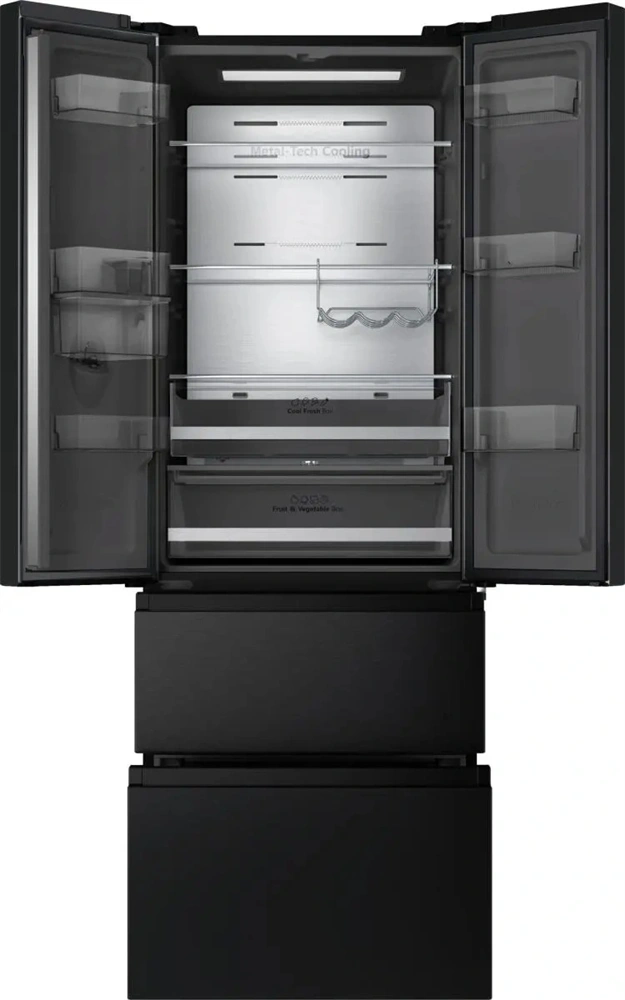 Hisense RF5S454GMFE fekete, szabadonálló, No Frost, franciaajtós hűtőszekrény