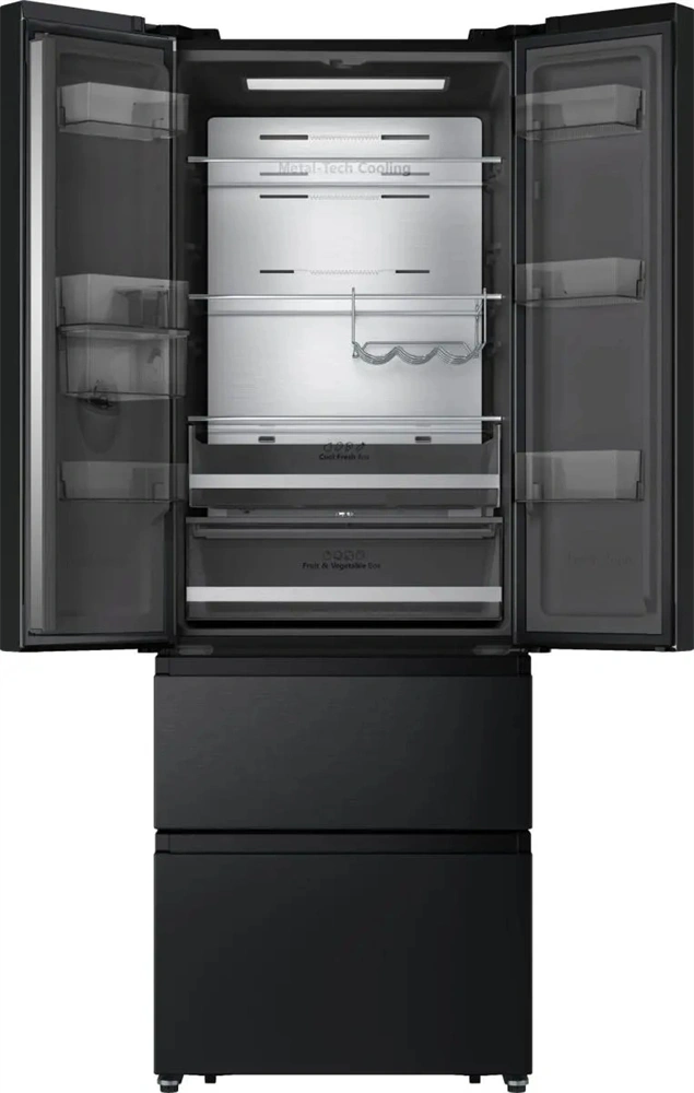 Hisense RF5S454GMFE fekete, szabadonálló, No Frost, franciaajtós hűtőszekrény